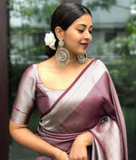 Thumbnail for NOZ2TOZ Women Banarasi Silk Woven Saree With Blouse Piece - Maroon - Distacart