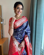 Thumbnail for NOZ2TOZ Women Banarasi Silk Woven Saree With Blouse Piece - Blue - Distacart