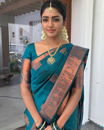 Thumbnail for NOZ2TOZ Women Banarasi Silk Woven Saree With Blouse Piece - Sky Blue - Distacart