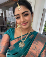 Thumbnail for NOZ2TOZ Women Banarasi Silk Woven Saree With Blouse Piece - Sky Blue - Distacart