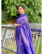 Thumbnail for NOZ2TOZ Women Banarasi Silk Woven Saree With Blouse Piece - Blue - Distacart