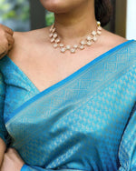 Thumbnail for NOZ2TOZ Women Banarasi Silk Woven Saree With Blouse Piece - Sky Blue - Distacart