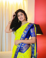 Thumbnail for Malishka Banarasi Silk Woven Saree With Blouse Piece - Perrot