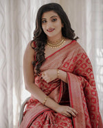 Thumbnail for NOZ2TOZ Women Banarasi Silk Woven Saree With Blouse Piece - Maroon - Distacart