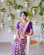Thumbnail for NOZ2TOZ Women Banarasi Silk Woven Saree With Blouse Piece - Blue - Distacart