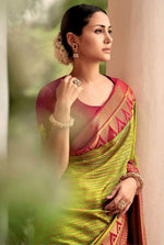 Thumbnail for Malishka Banarasi Silk Woven Saree With Blouse Piece - Green