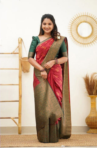 NOZ2TOZ Women Banarasi Silk Woven Saree With Blouse Piece - Maroon - Distacart