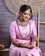 Thumbnail for NOZ2TOZ Women Banarasi Silk Woven Saree With Blouse Piece - Lavender - Distacart