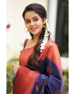 Thumbnail for NOZ2TOZ Women Banarasi Silk Woven Saree With Blouse Piece - Navy Blue - Distacart