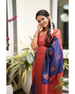 Thumbnail for NOZ2TOZ Women Banarasi Silk Woven Saree With Blouse Piece - Navy Blue - Distacart