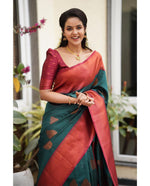 Thumbnail for Malishka Banarasi Silk Woven Saree With Blouse Piece - Rama