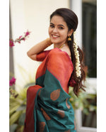Thumbnail for Malishka Banarasi Silk Woven Saree With Blouse Piece - Rama