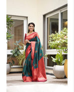 Thumbnail for Malishka Banarasi Silk Woven Saree With Blouse Piece - Rama