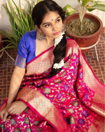 Thumbnail for NOZ2TOZ Women Banarasi Silk Woven Saree With Blouse Piece - Pink - Distacart