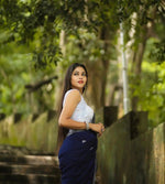 Thumbnail for Malishka Banarasi Silk Woven Saree With Blouse Piece - Blue - Distacart