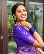 Thumbnail for NOZ2TOZ Women Banarasi Silk Woven Saree With Blouse Piece - Lavender - Distacart