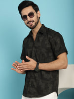 Thumbnail for Indian Needle Men's Printed Casual Shirt - Black - Distacart
