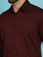 Thumbnail for Indian Needle Men's Woven Design Casual Shirt - Maroon - Distacart