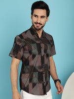 Thumbnail for Indian Needle Men's Floral Printed Casual Shirt - Brown - Distacart