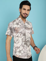 Thumbnail for Indian Needle Men's Floral Printed Casual Shirt - Cream - Distacart