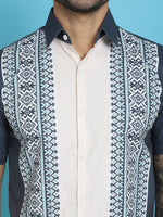 Thumbnail for Indian Needle Men's Printed Half Sleeve Lycra Shirt - Charcoal - Distacart