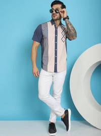 Thumbnail for Indian Needle Men's Printed Half Sleeve Lycra Shirt - Cream - Distacart