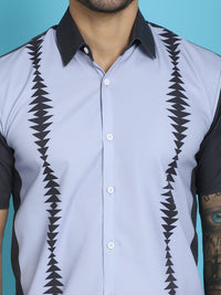 Thumbnail for Indian Needle Men's Printed Half Sleeve Lycra Shirt - Sky Blue - Distacart