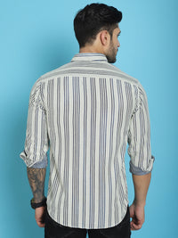 Thumbnail for Indian Needle Men's Woven Design Cotton Shirt - Blue - Distacart