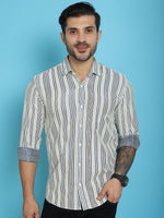 Thumbnail for Indian Needle Men's Woven Design Cotton Shirt - Blue - Distacart
