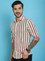 Thumbnail for Indian Needle Men's Woven Design Cotton Shirt - Maroon - Distacart