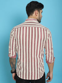 Thumbnail for Indian Needle Men's Woven Design Cotton Shirt - Maroon - Distacart