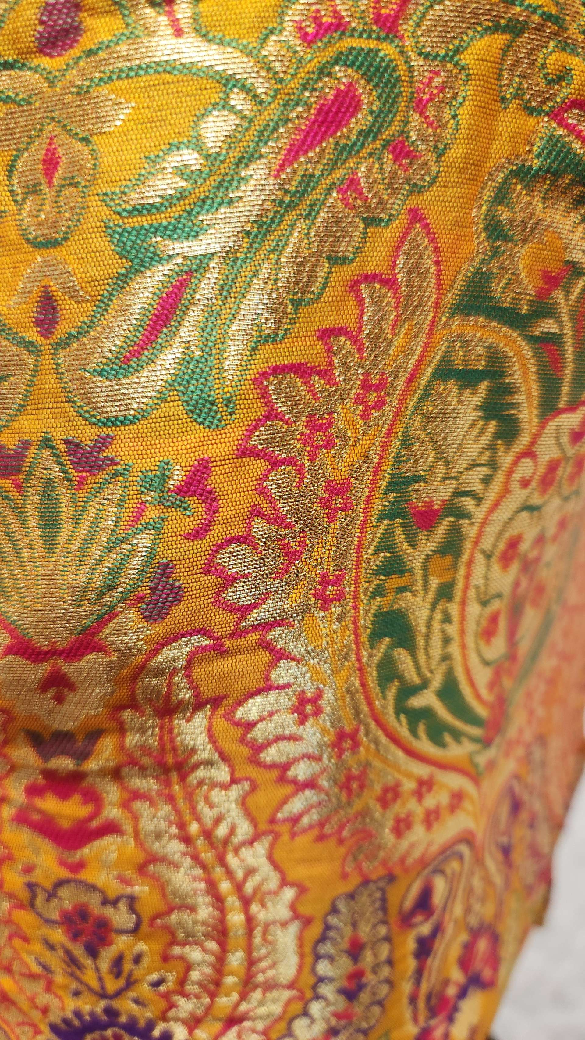 Kia Fashions Mustard Yellow Multi Color Weave Readymade Blouse - Distacart