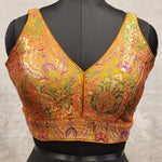 Thumbnail for Kia Fashions Mustard Yellow Multi Color Weave Readymade Blouse - Distacart
