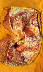 Thumbnail for Kia Fashions Mustard Yellow Multi Color Weave Readymade Blouse - Distacart