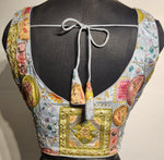 Thumbnail for Kia Fashions Grey Sequins & Zari Embroidered Readymade Blouse - Distacart