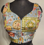 Thumbnail for Kia Fashions Grey Sequins & Zari Embroidered Readymade Blouse - Distacart