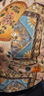Thumbnail for Kia Fashions Peach Sequins & Zari Embroidered Readymade Blouse - Distacart