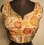 Thumbnail for Kia Fashions Peach Sequins & Zari Embroidered Readymade Blouse - Distacart