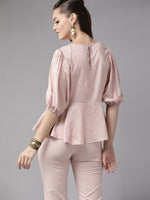 Thumbnail for Ahalyaa Women Pink Rayon Gold Foil Print Tunic