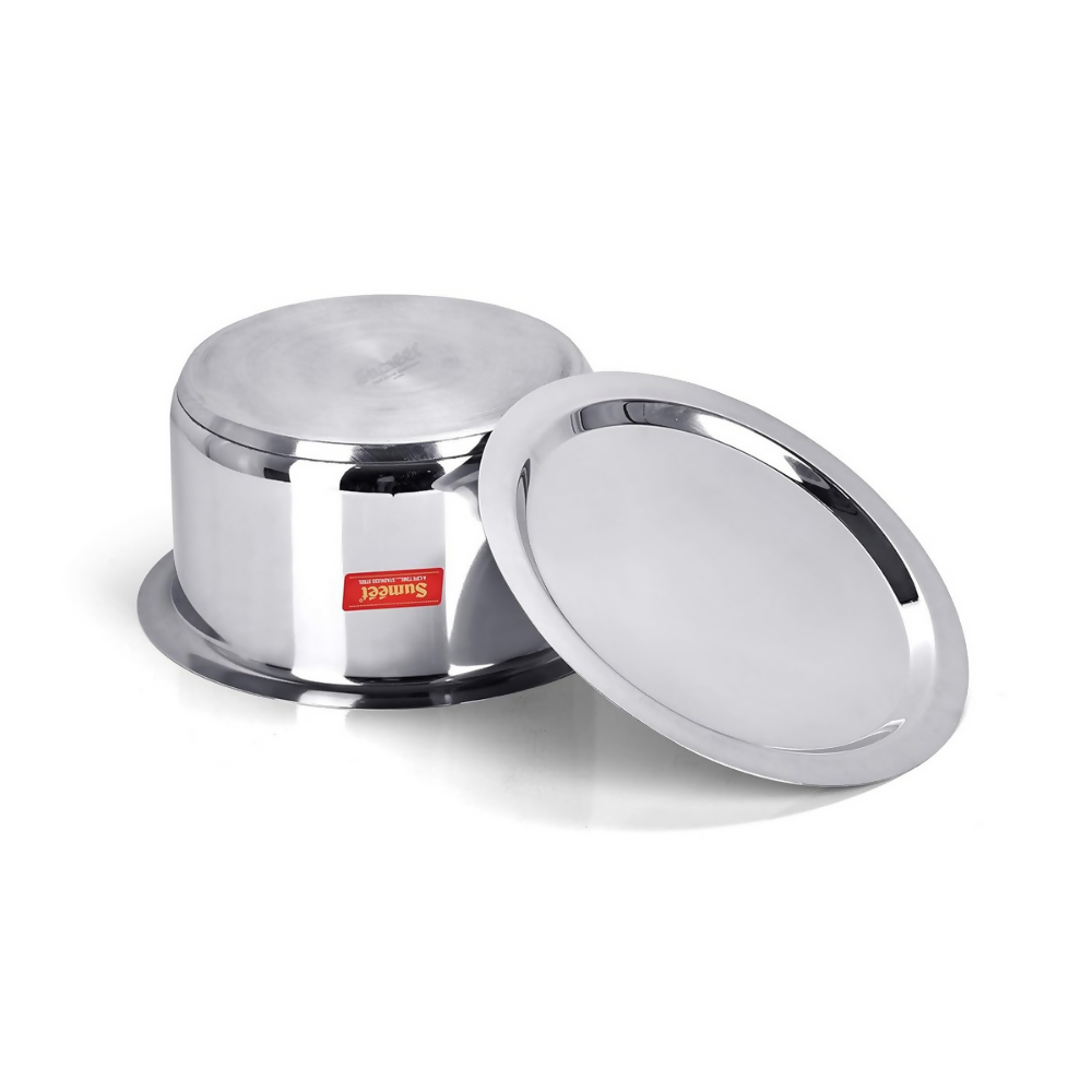 Sumeet Big Size Stainless Steel Induction Bottom Gas Stove Friendly Container - Dista