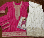 Thumbnail for Aarshi Fashions Pink Heavy Chinon Silk Full Stitched Palazzo Suit