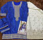 Thumbnail for Aarshi Fashions Blue Heavy Chinon Silk Full Stitched Palazzo Suit