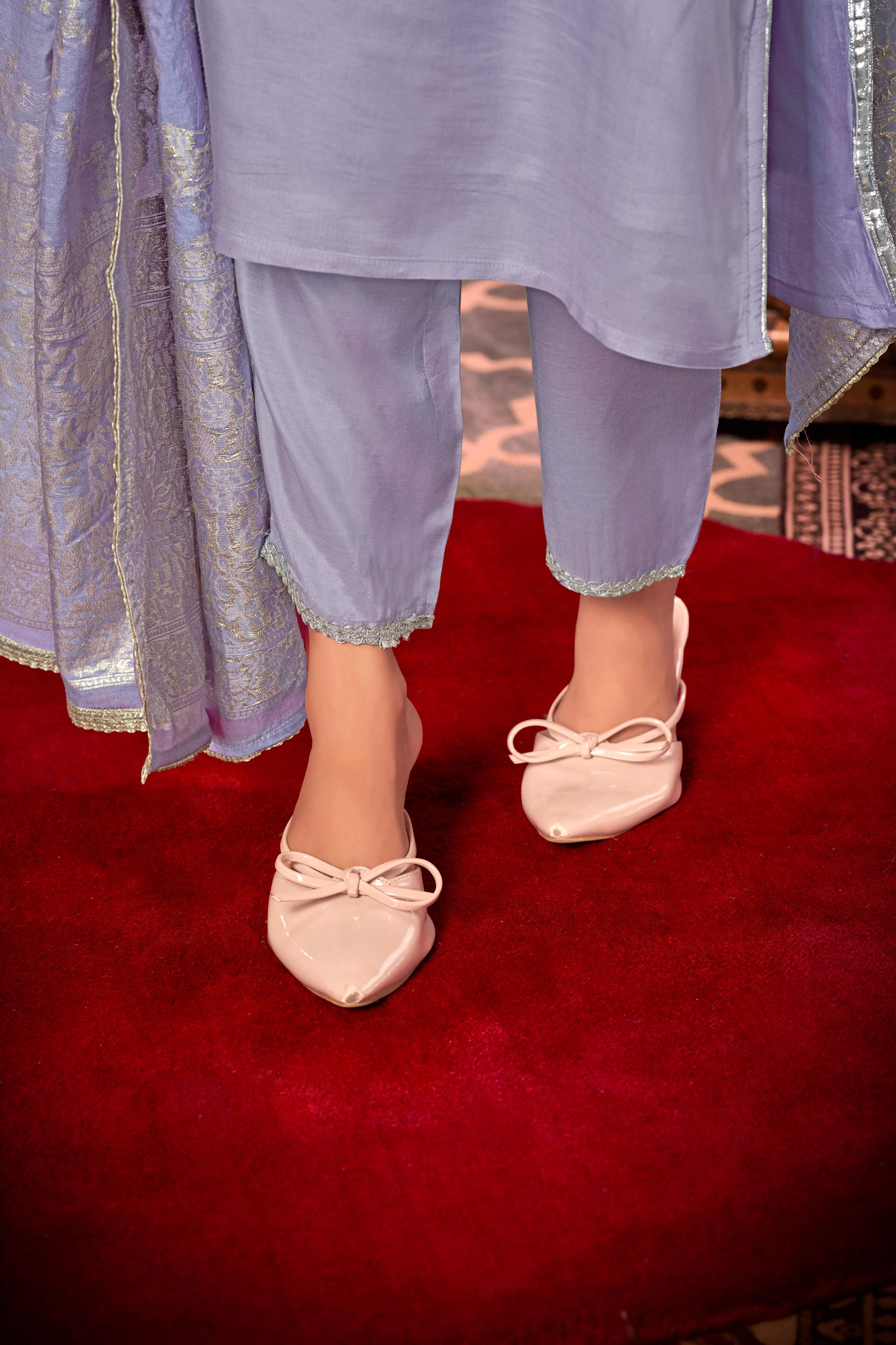 BulBul Sehmat Purple Muslin Kurta Set With Dupatta