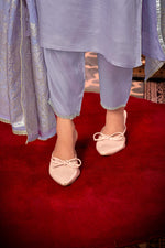 Thumbnail for BulBul Sehmat Purple Muslin Kurta Set With Dupatta