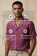Thumbnail for Sundown — Burgundy Linen Shirt by Hilo Design - Dista