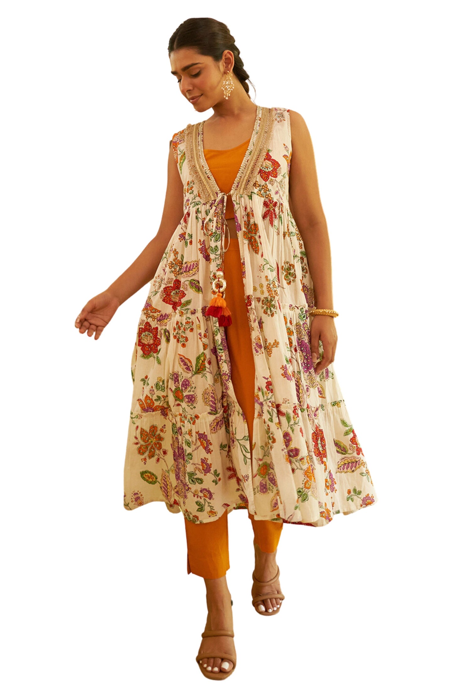 Janasya Orange Cotton Solid Set - Distacart