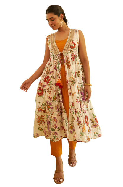 Janasya Orange Cotton Solid Set - Distacart