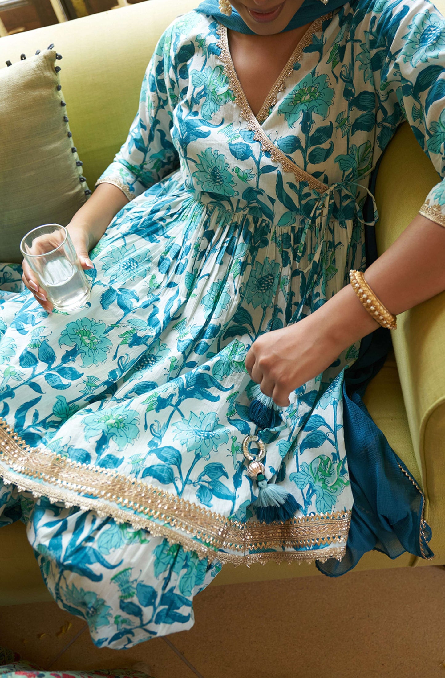 Janasya White Cotton Floral Printed Set - Distacart