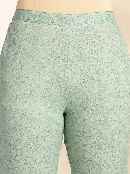Janasya Green Cotton Printed Sets - Distacart