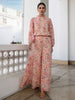 Janasya Beige Georgette Floral Regular Top & Bottom Set - Distacart